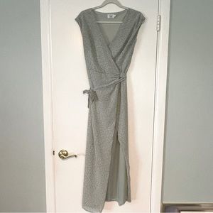 Green wrap maxi dress